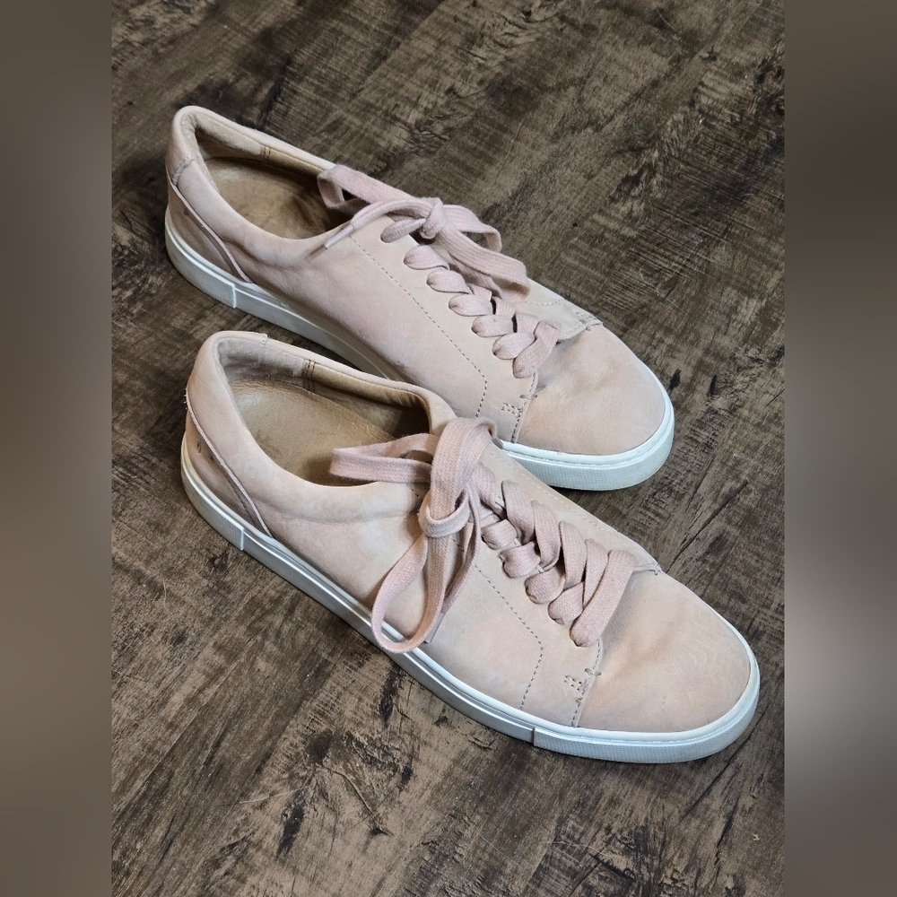 Frye Ivy Low Lace Sneakers in Blush Pink Leather Size 9 Pre-Owned